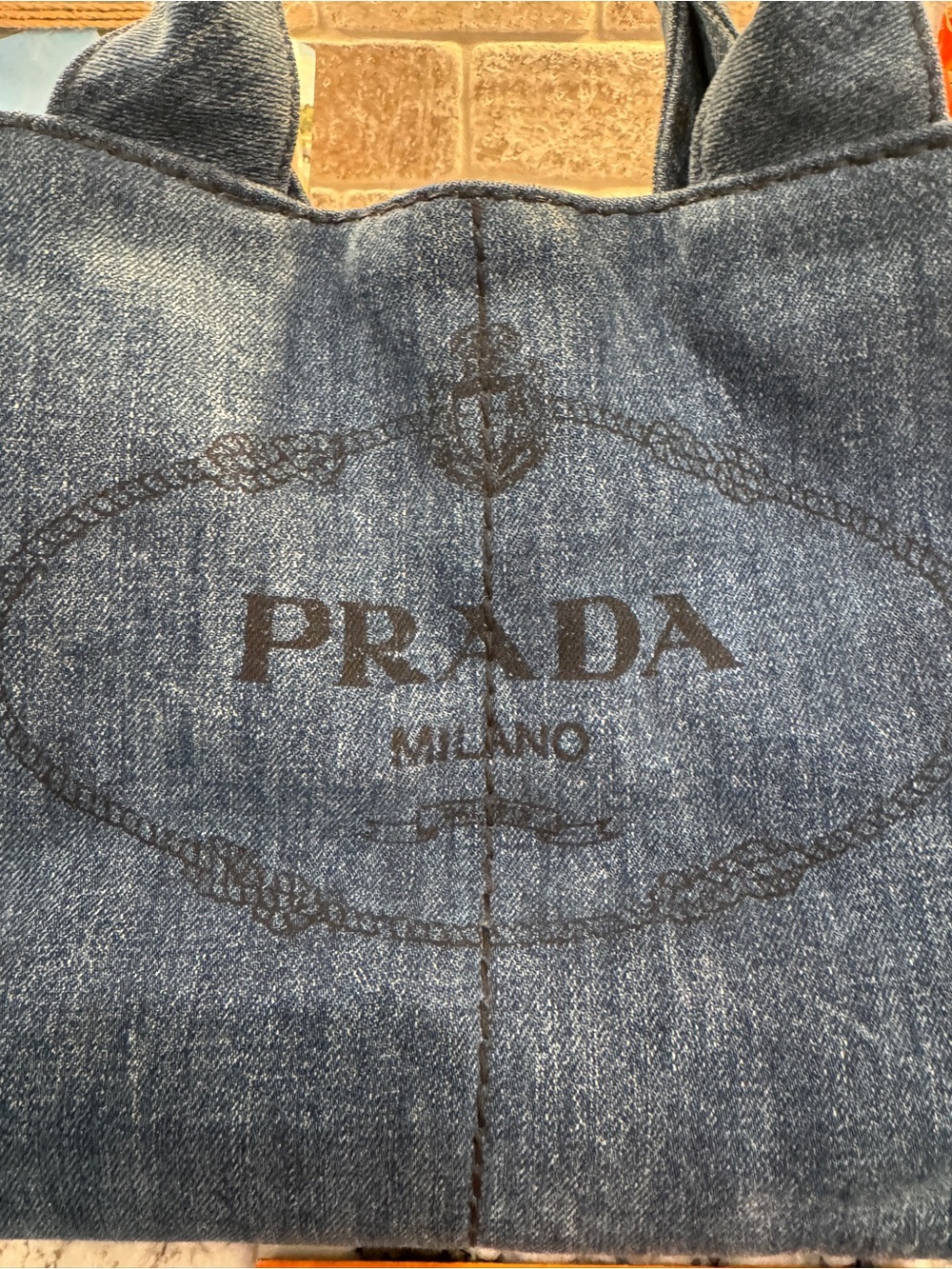 Prada Canapa Milano Denim Tote Bag - Blue large - Picture 2 of 16